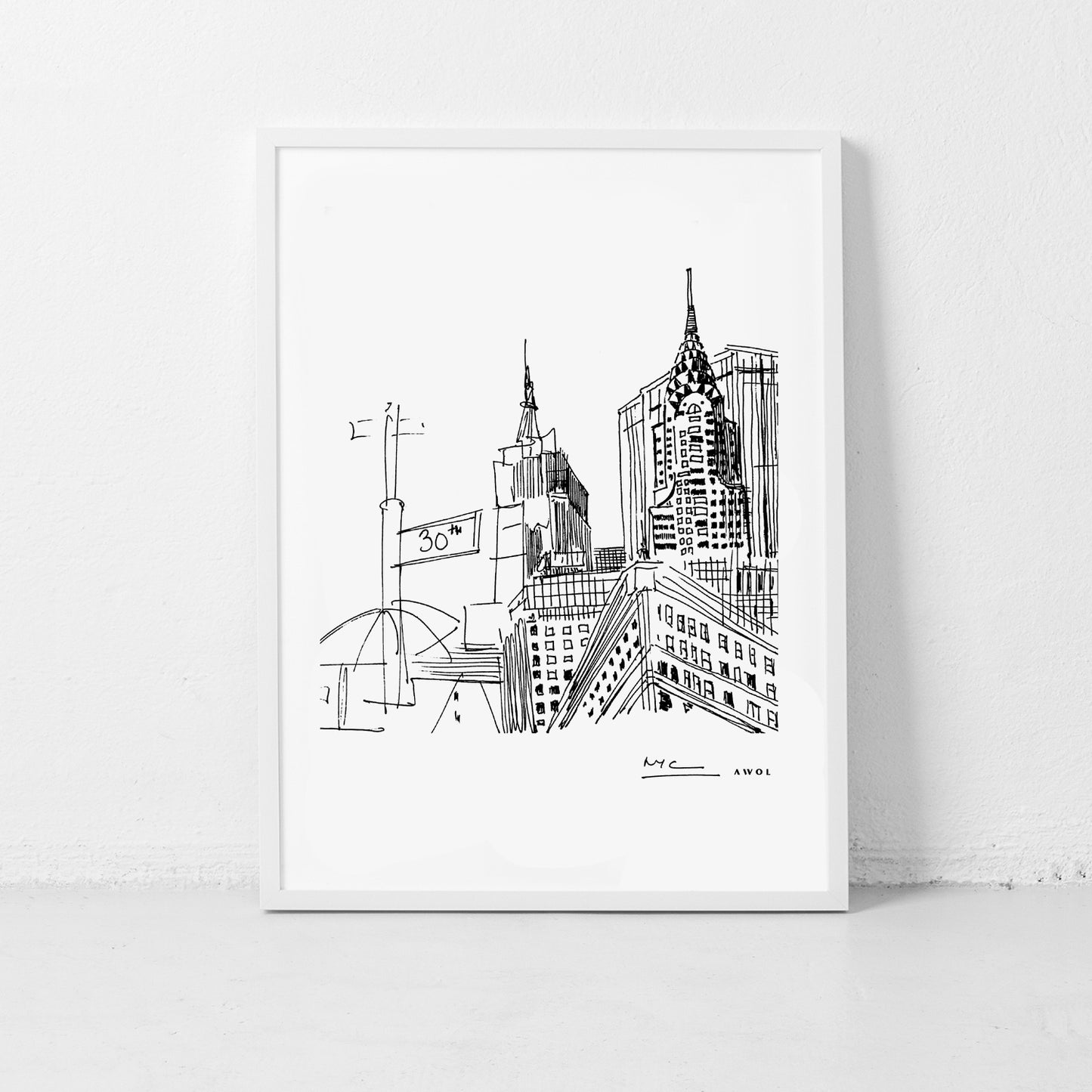New York City Skyline Art, Iconic Skyscrapers: Poster Print