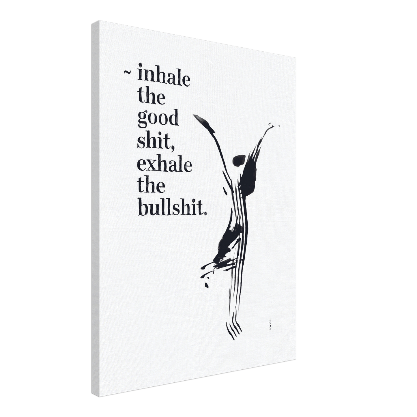 Modern Spiritual Wall Art With Quote And Yoga Pose: Art On Canvas Print