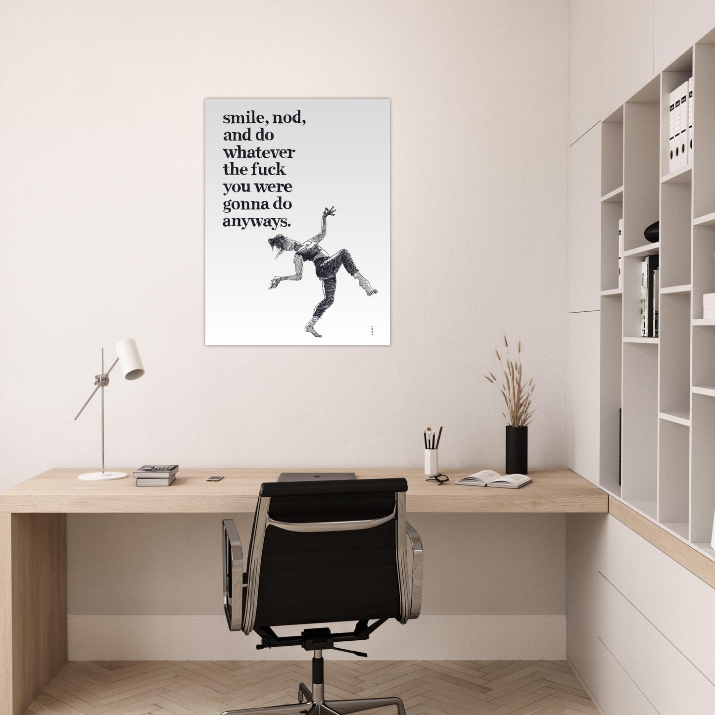 Smile And Nod, Funny Daily Affirmation: Wall Poster