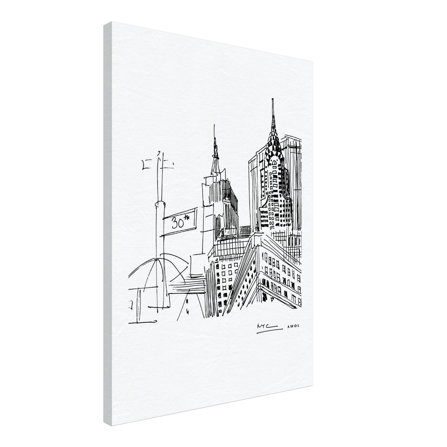 New York City Art, Iconic Skyscrapers: Canvas Print