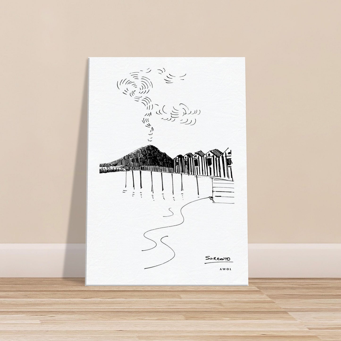 Sorrento, Bay of Naples and Volcano Landscape Art: Canvas Print