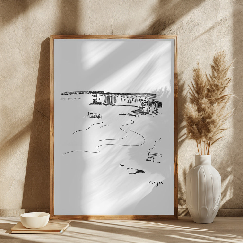 Sagres, Algarve Surf & Sea: Fine Art Wooden Framed Poster