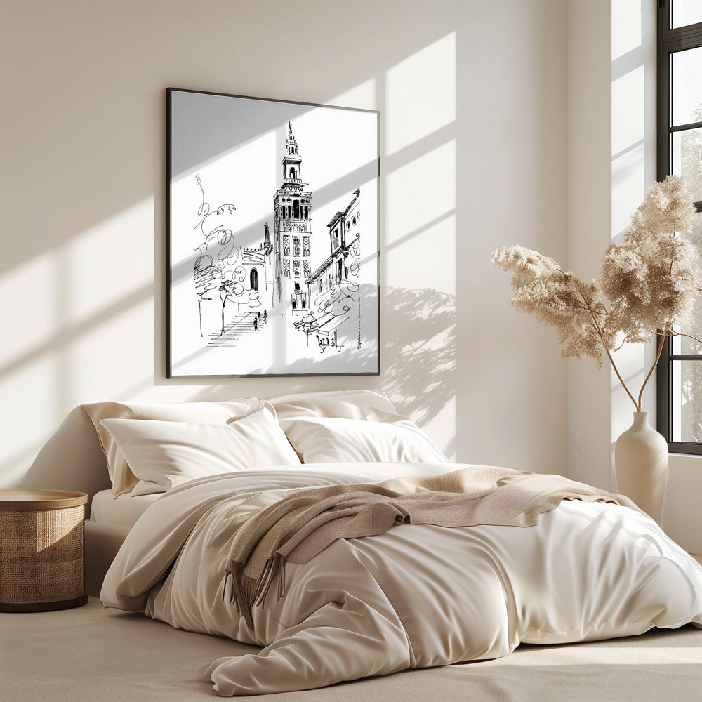 Seville Street Scene: La Giralda, Spain, Fine Art Poster
