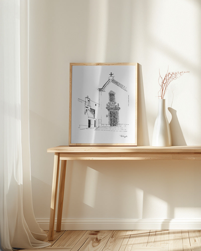 Town Square At Siesta Time: Portugal Fine Art Poster