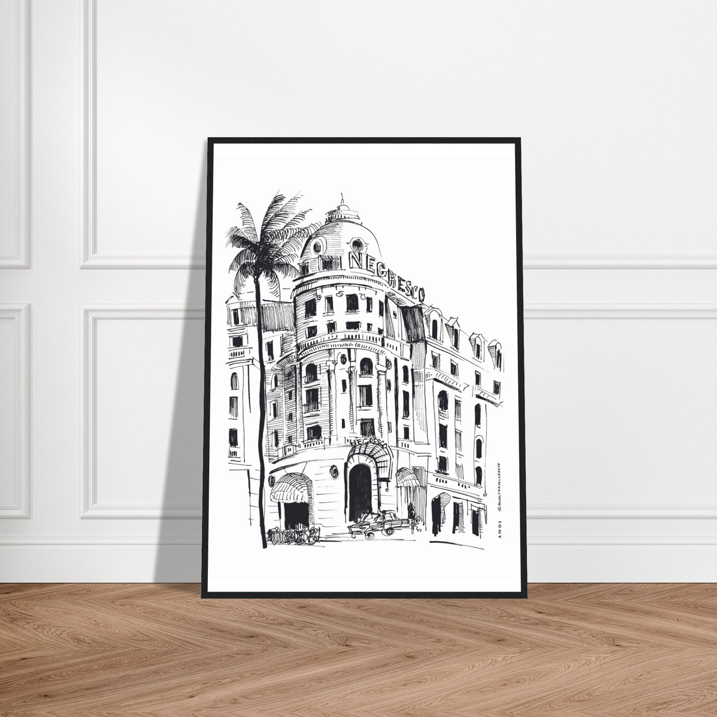 Palm Trees On The French Riviera: Côte d'Azur Framed Art Print