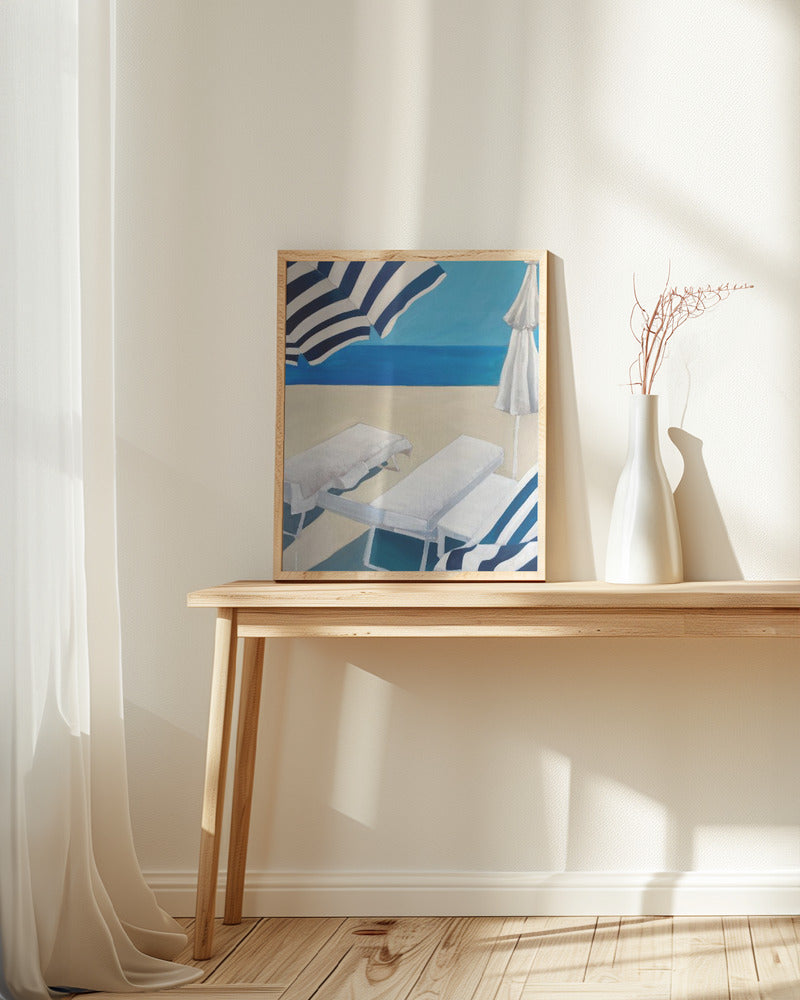 Mediterranean Beach Bliss, Part 1: Fine Art Wooden Framed Poster