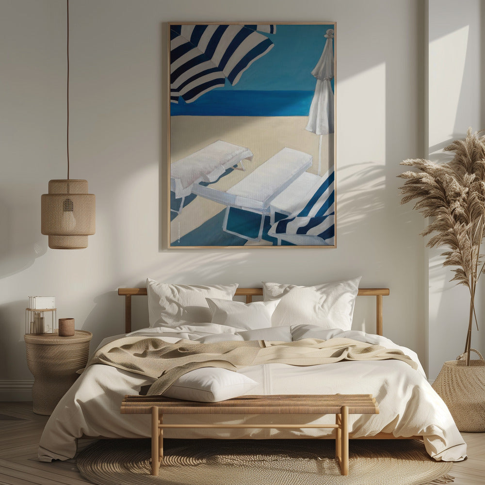 Mediterranean Beach Bliss, Part 1: Fine Art Wooden Framed Poster