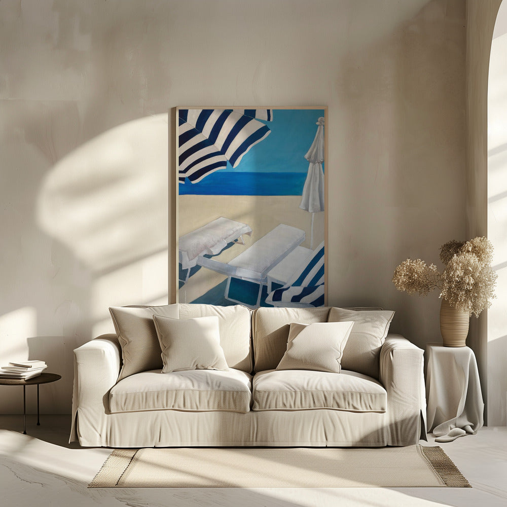 Mediterranean Beach Bliss, Part 1: Fine Art Wooden Framed Poster