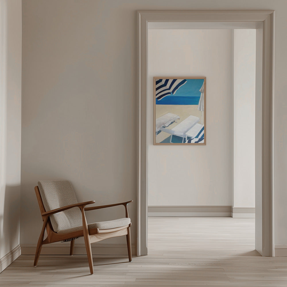 Mediterranean Beach Bliss, Part 1: Fine Art Wooden Framed Poster