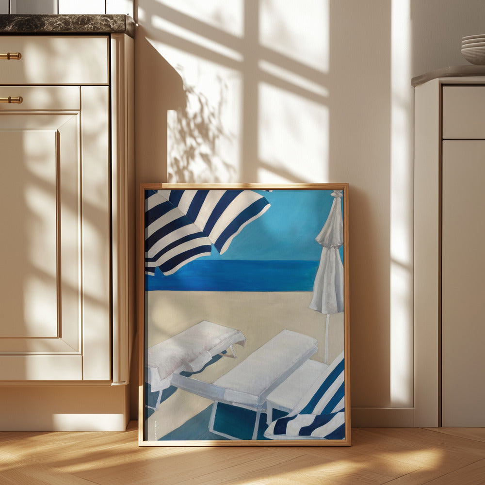 Mediterranean Beach Bliss, Part 1: Fine Art Wooden Framed Poster