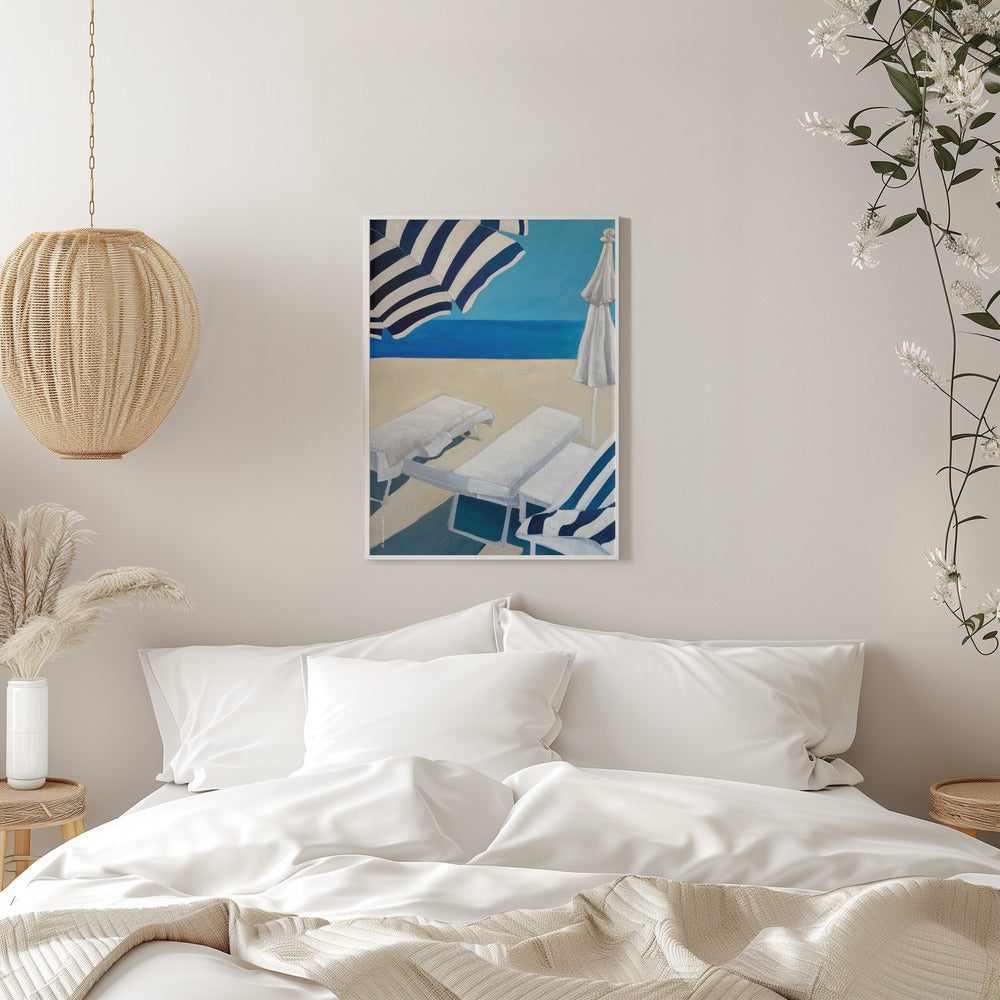 Mediterranean Beach Bliss, Part 1: Fine Art Wooden Framed Poster