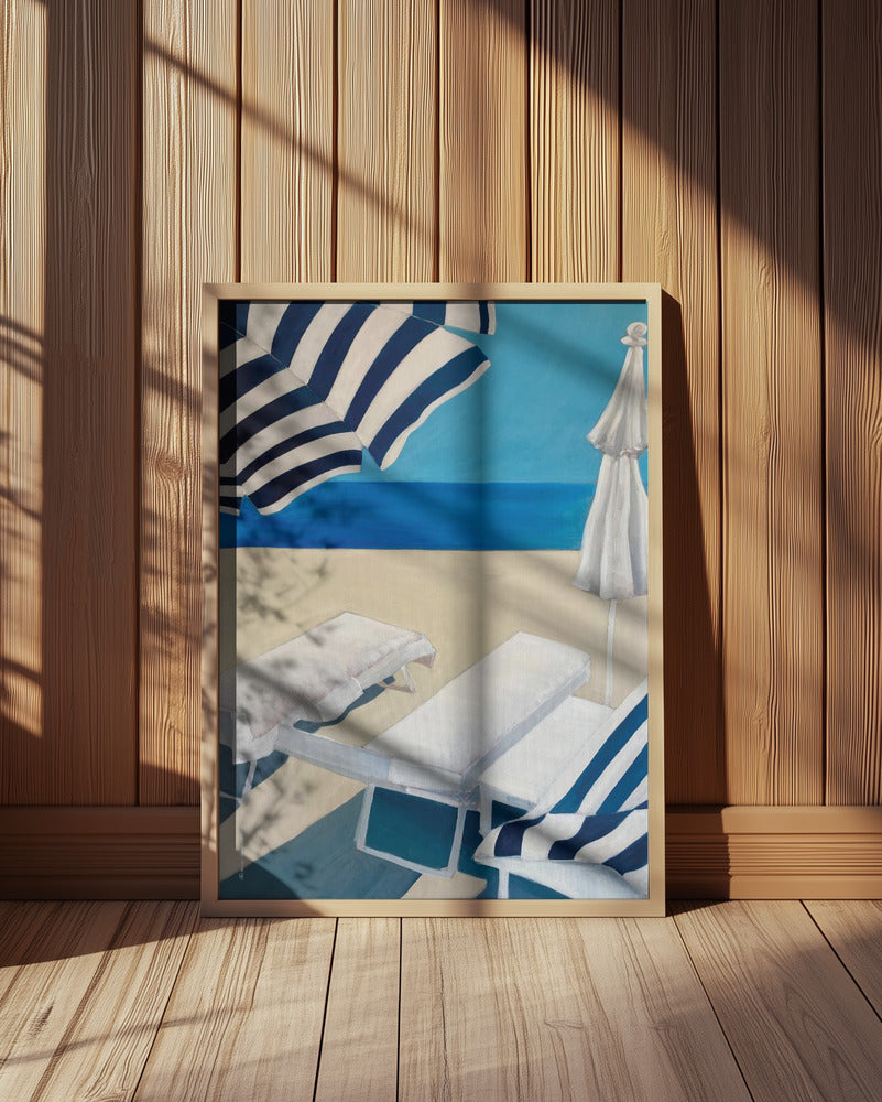 Mediterranean Beach Bliss, Part 1: Fine Art Wooden Framed Poster