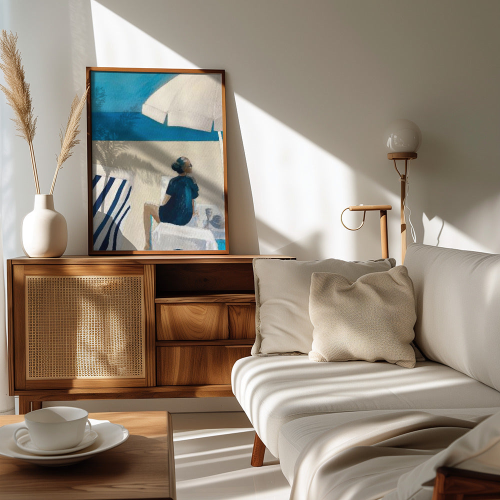 Mediterranean Beach Bliss, Part 2: Fine Art Wooden Framed Poster