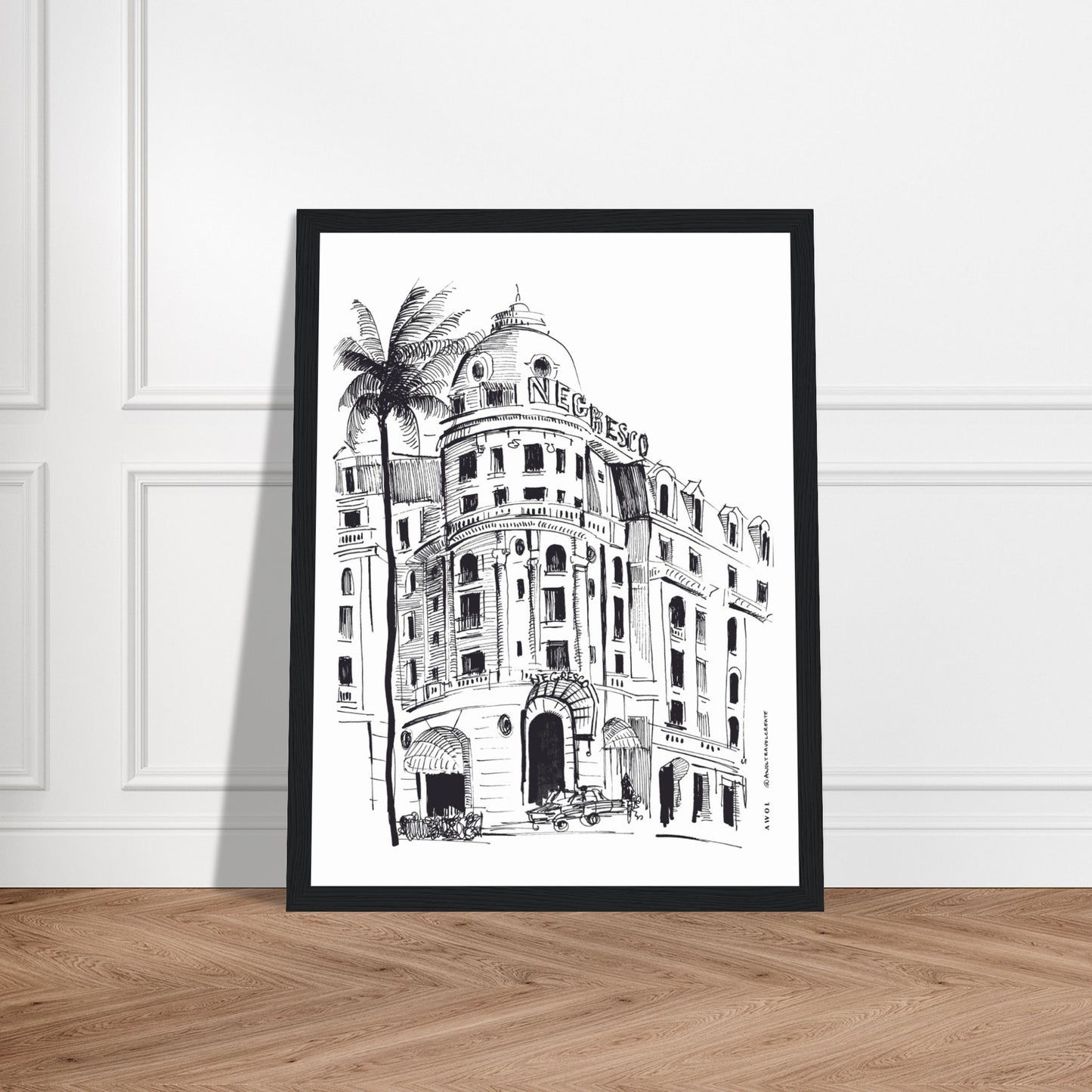 Palm Trees On The French Riviera: Côte d'Azur Framed Art Print