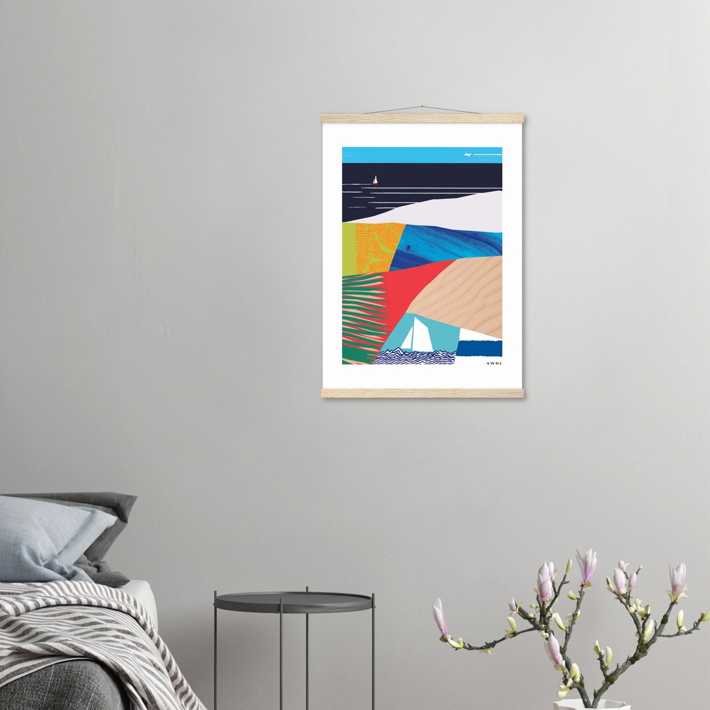Tropical Paradise Art Print, Abstract Vacation Art: Poster with Hanger