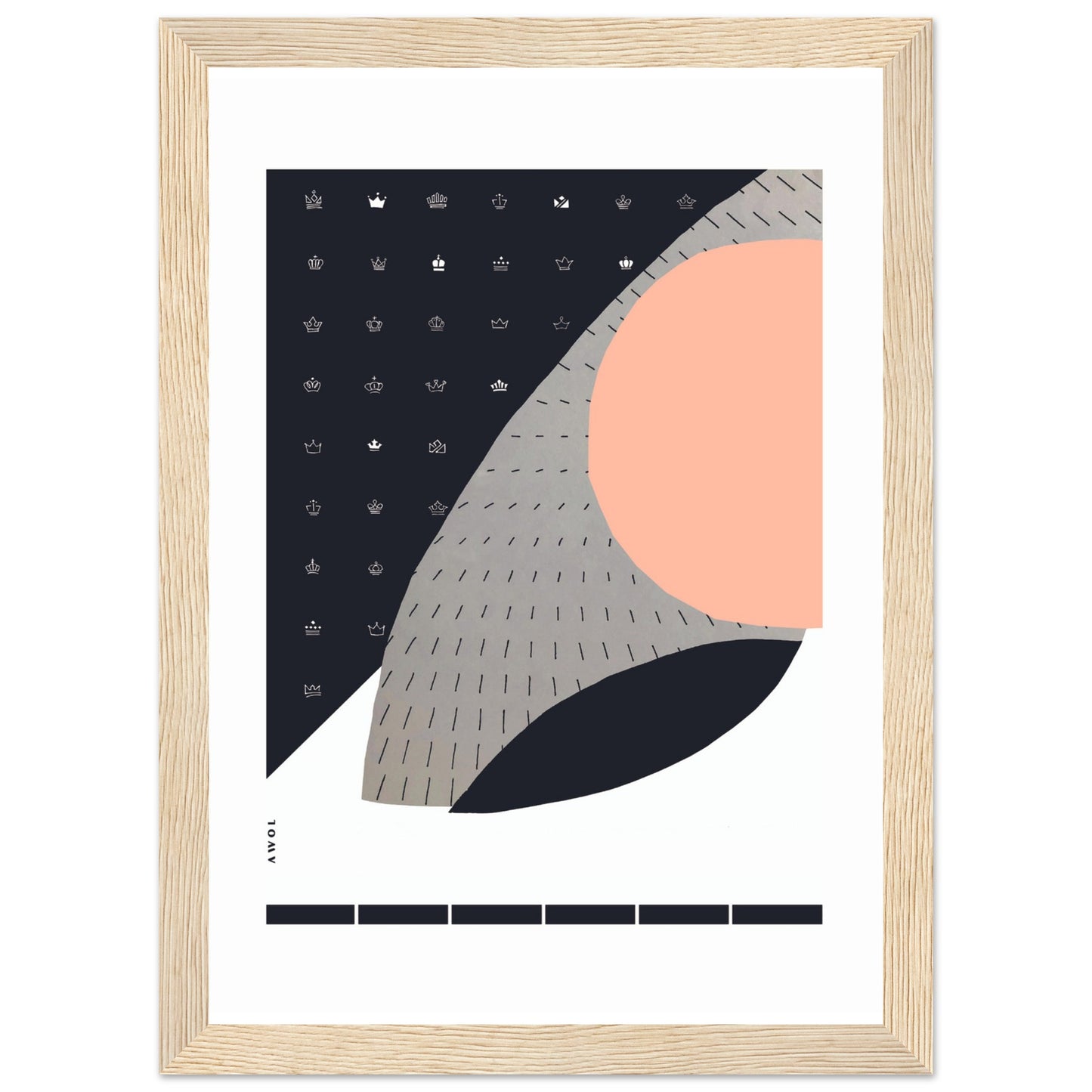 Minimalist Wall Art, Scandinavian Art Print With Abstract Graphic Shapes: Framed Art Print