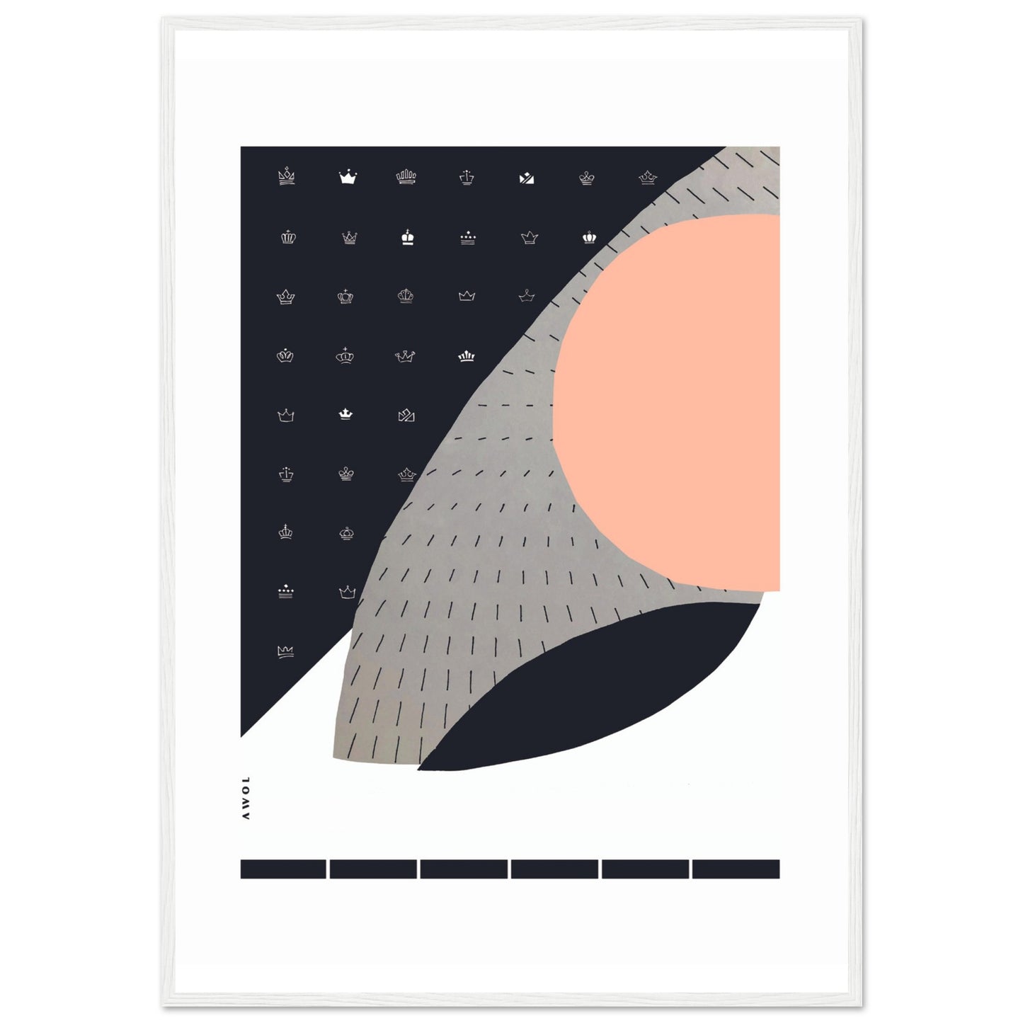 Minimalist Wall Art, Scandinavian Art Print With Abstract Graphic Shapes: Framed Art Print
