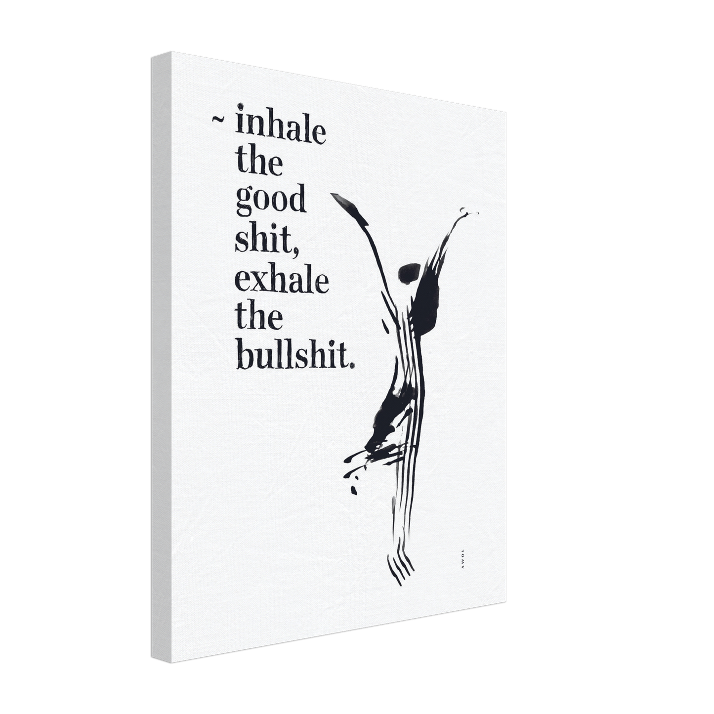 Modern Spiritual Wall Art With Quote And Yoga Pose: Art On Canvas Print