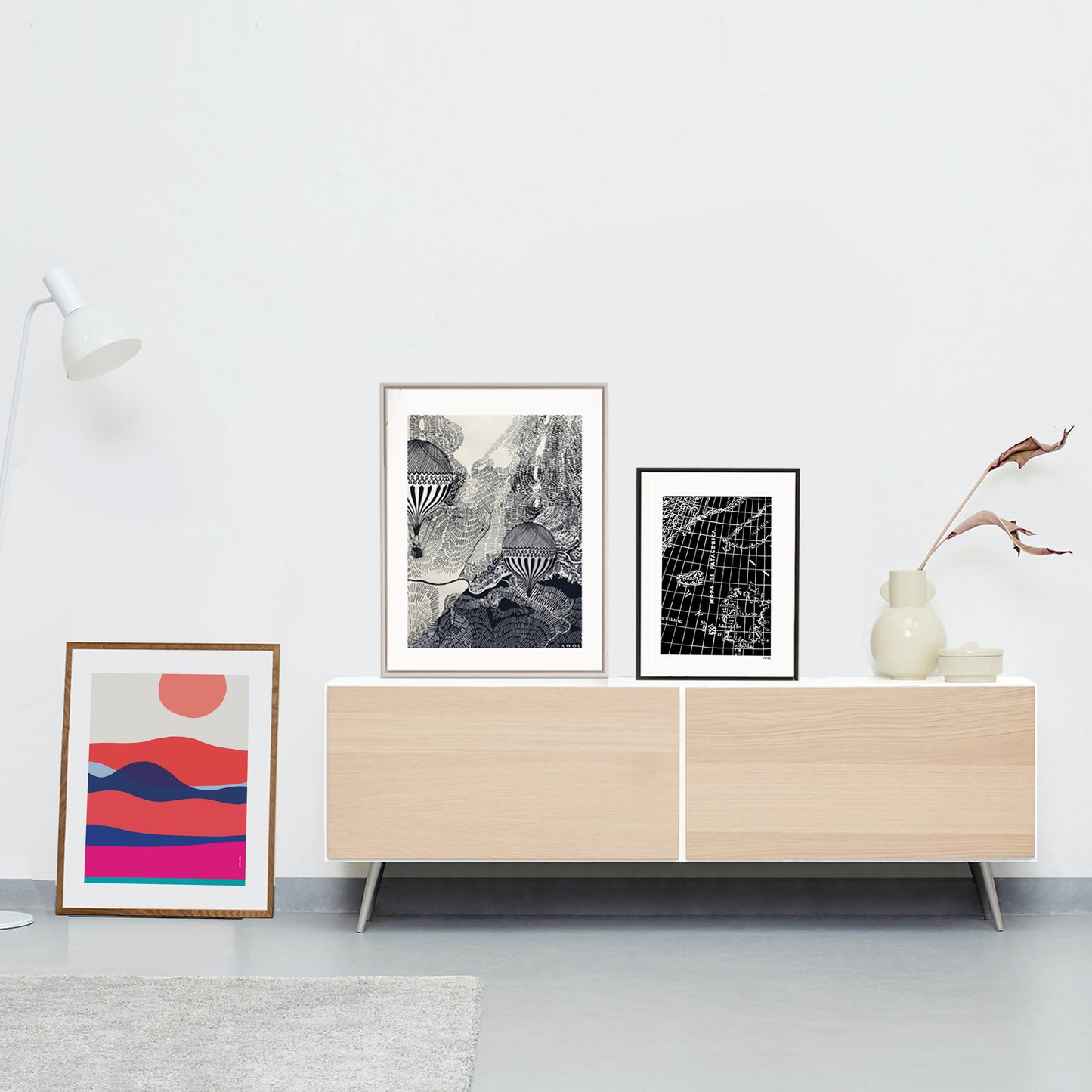 Minimalist Ocean Wall Art: Sunrises and Sunsets Poster Print