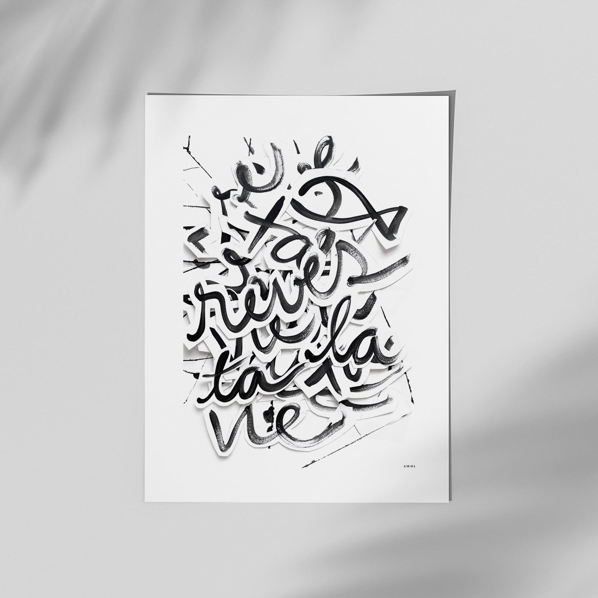 Dream Your Life, Abstract Typography Art, Cut-Out Montage: Classic Matte Paper Poster With Hanger