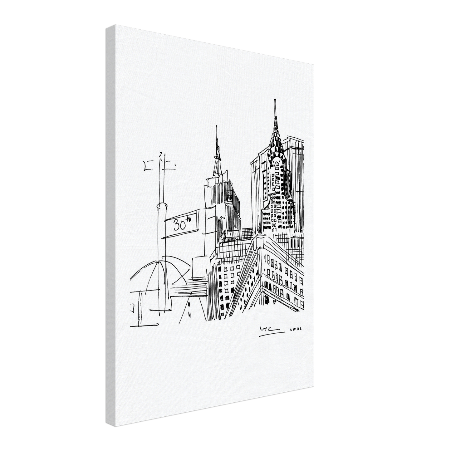 New York City Art, Iconic Skyscrapers: Canvas Print