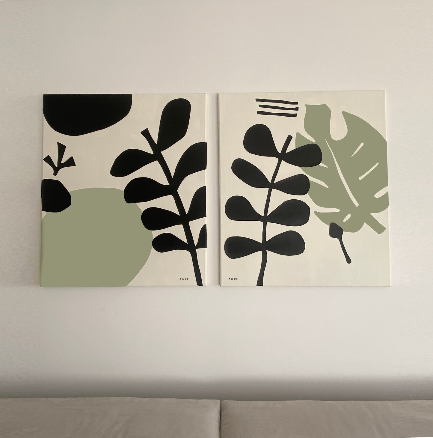 Tropical Plant Art With Graphic Leaves: Canvas Art Print