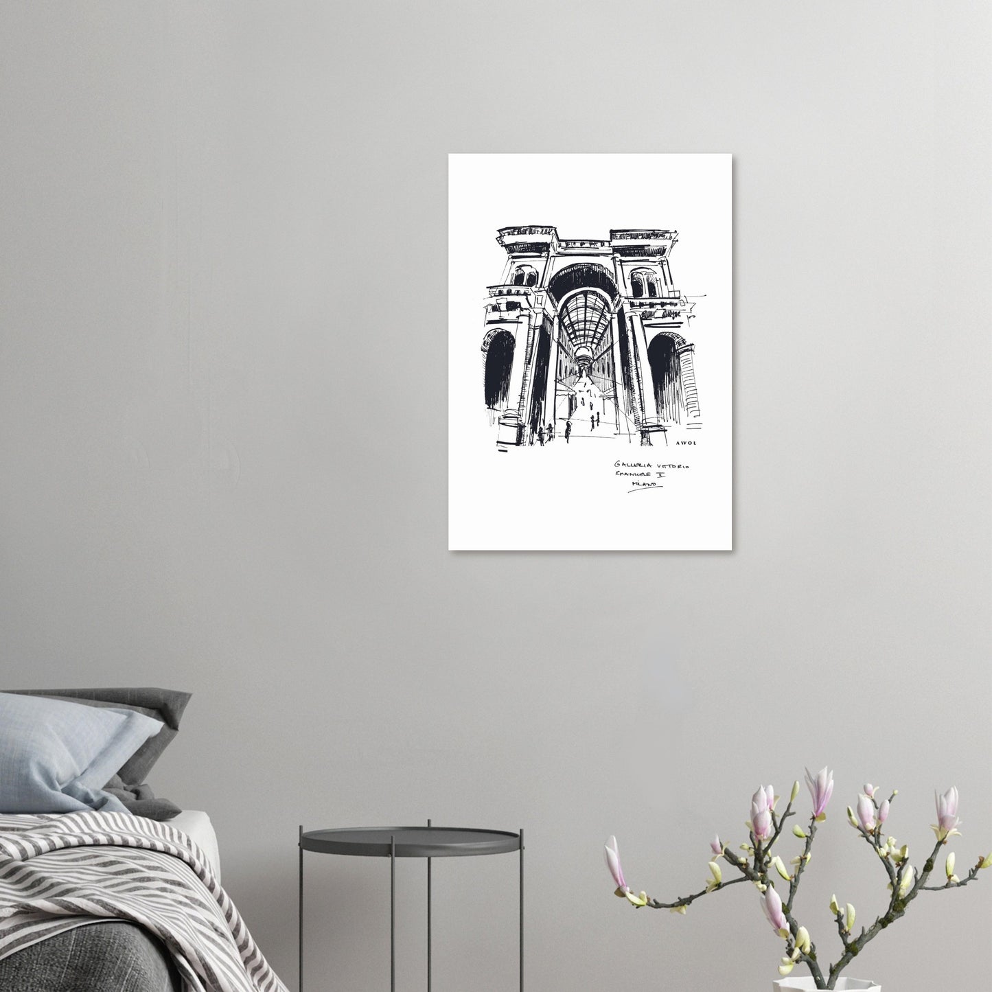 Milan City Art Print With Luxury Shopping Elegance: Poster Print