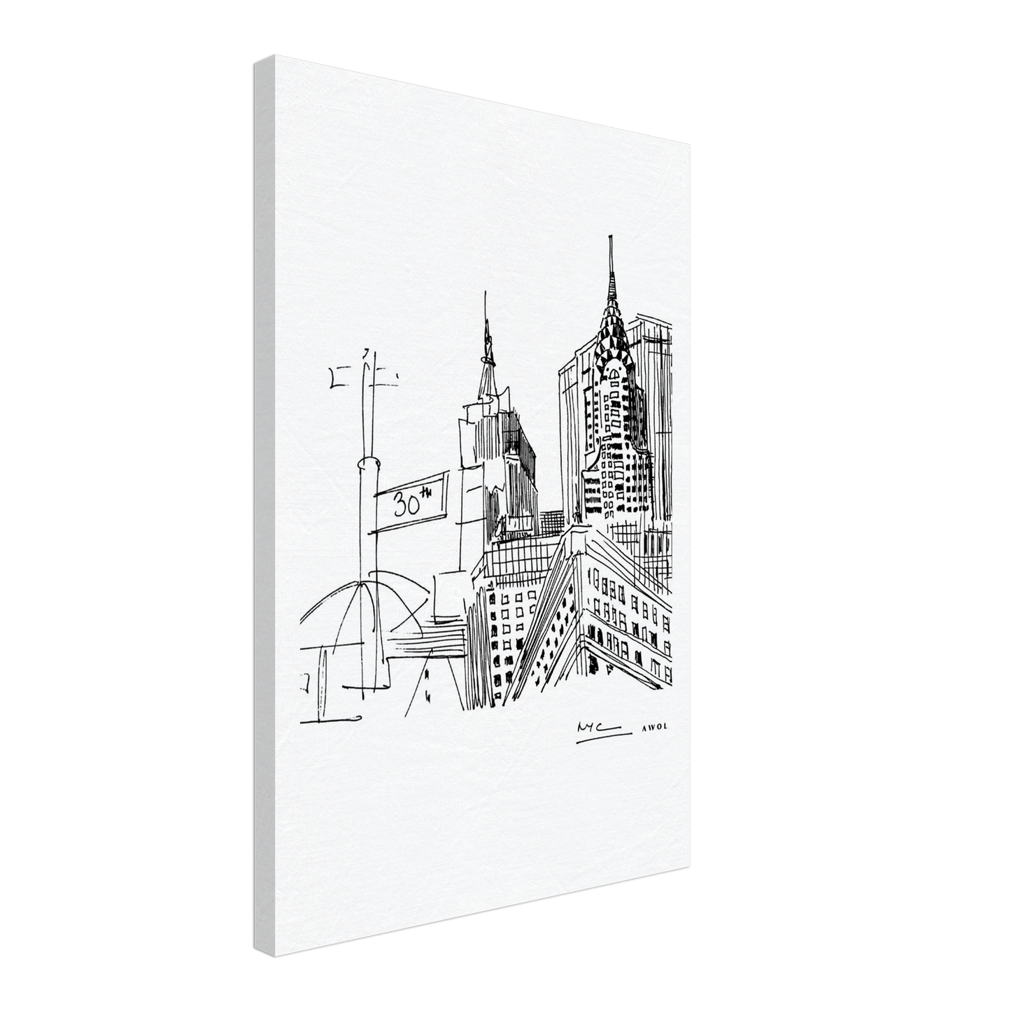 New York City Art, Iconic Skyscrapers: Canvas Print