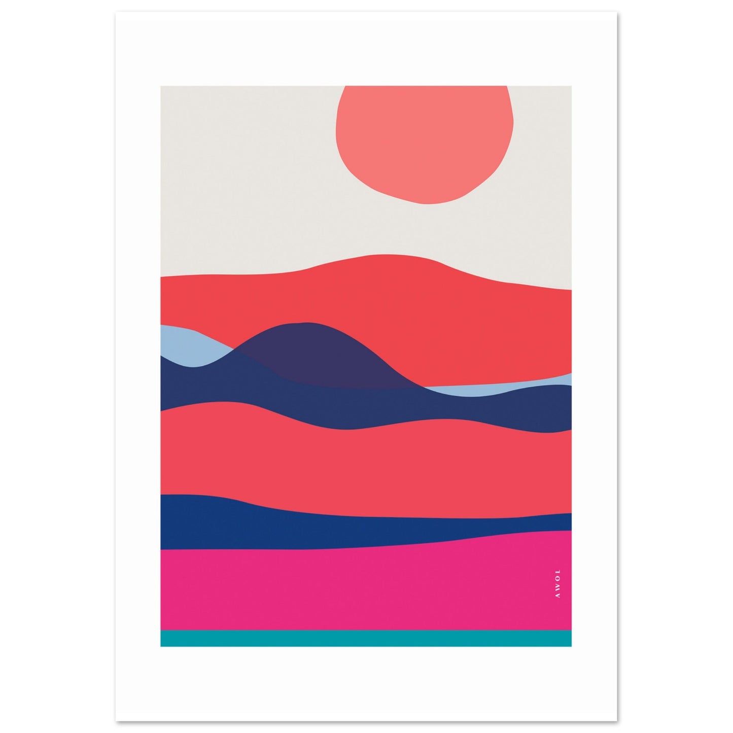 Minimalist Ocean Wall Art: Sunrises and Sunsets Poster Print