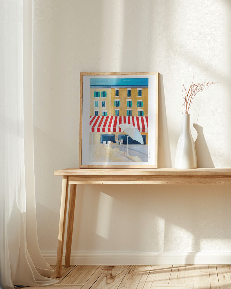 French Riviera Giclée Wall Art Print – Colourful Café Poster, Vieux Nice