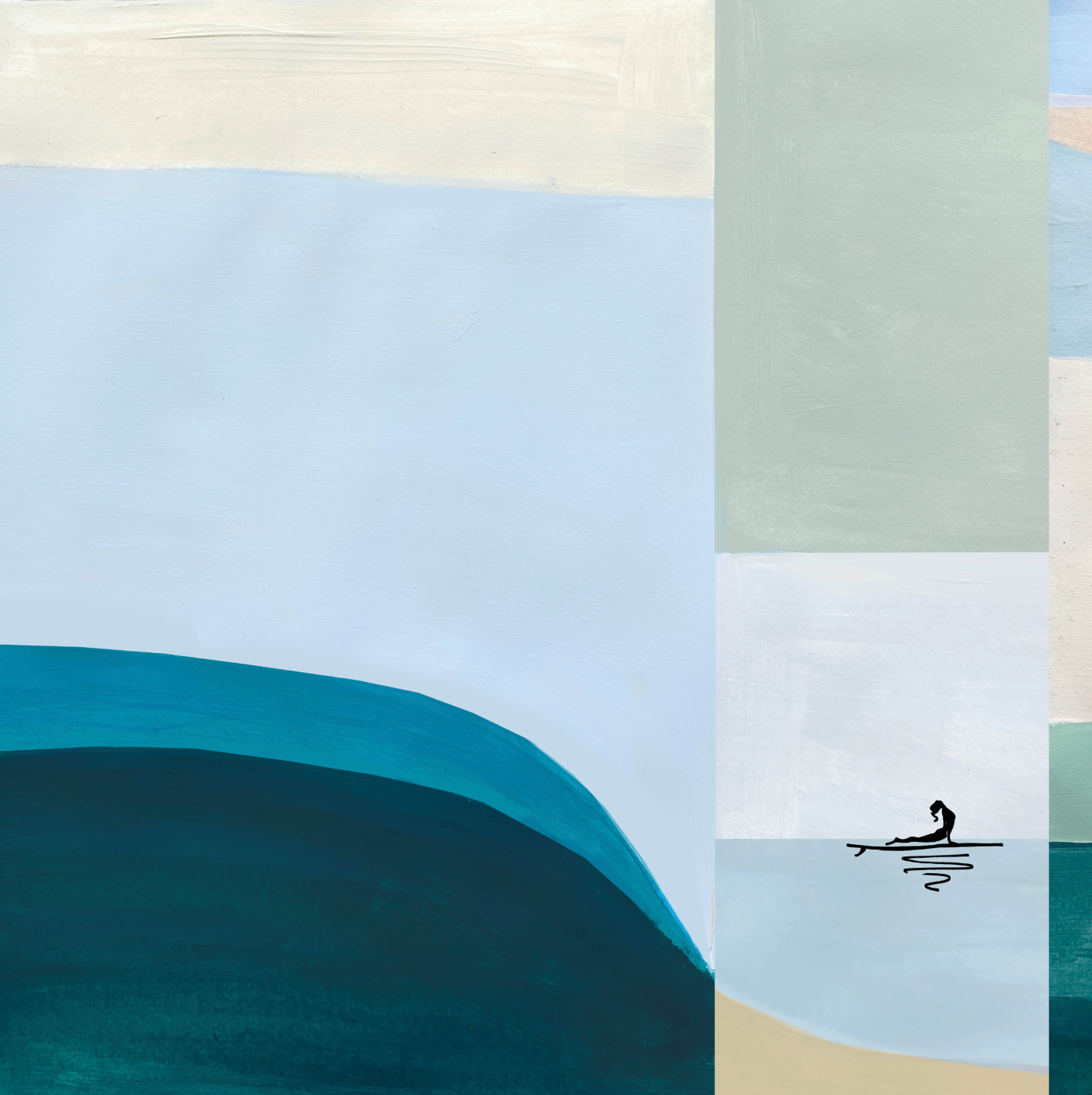Flow State, City Calm: Minimalist Yoga: Fine Art Wooden Framed Poster
