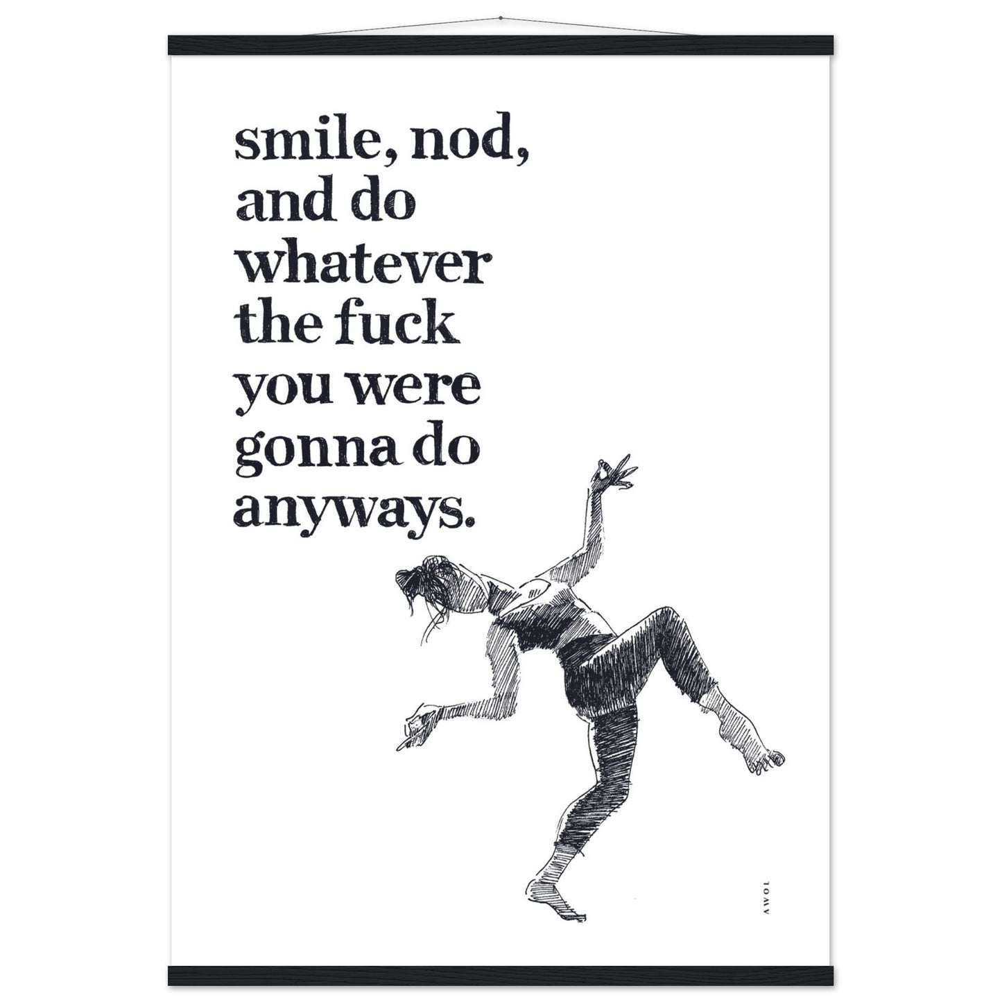 Smile And Nod, Modern Zen Art Print: Poster with Hanger