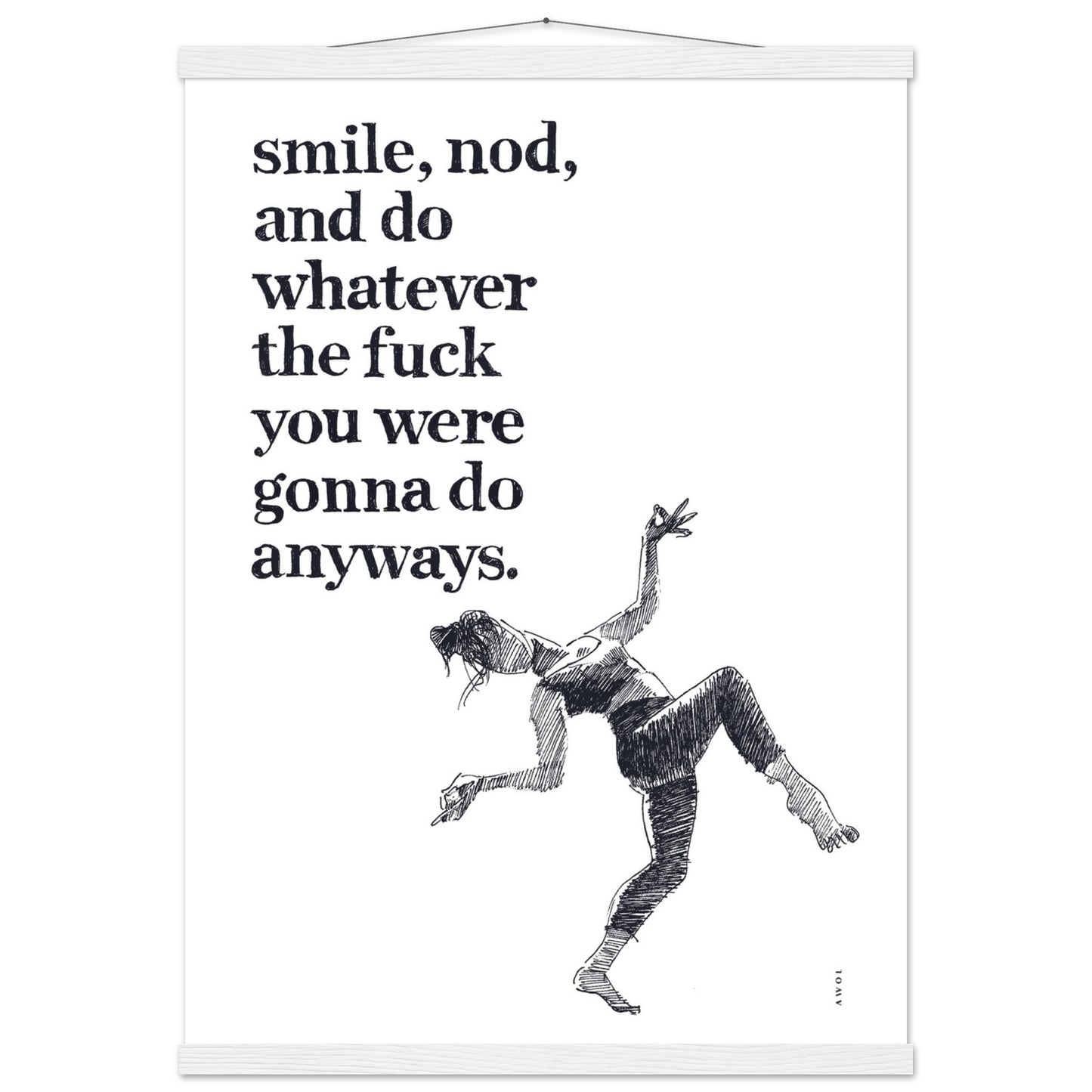 Smile And Nod, Modern Zen Art Print: Poster with Hanger