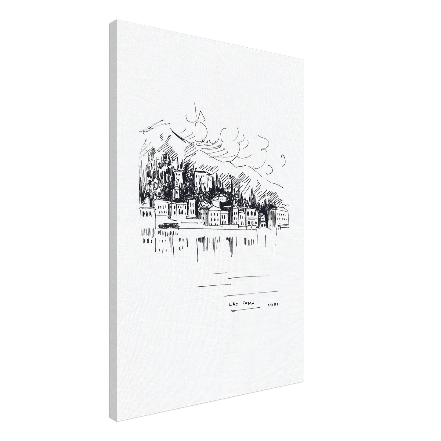Italian Scenery Wall Art With Villas On A Hill In Lake Como, Canvas Print