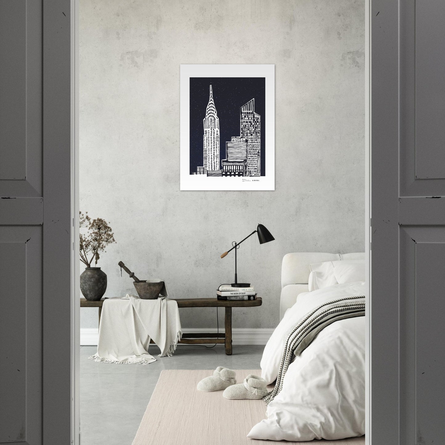 New York City At Night, Manhattan Abstraction: Poster Print