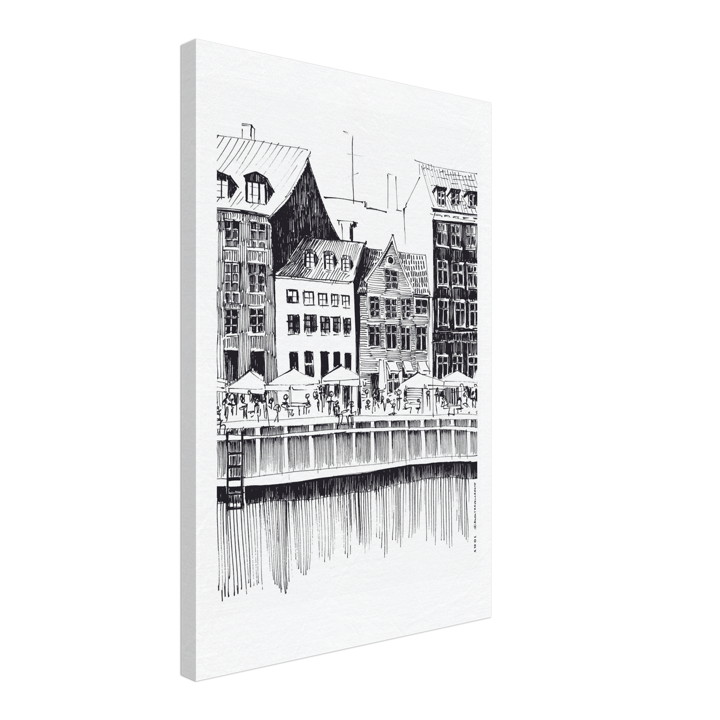 Saturday Afternoon On Nyhavn Canal In Copenhagen, Denmark: Canvas Art Print