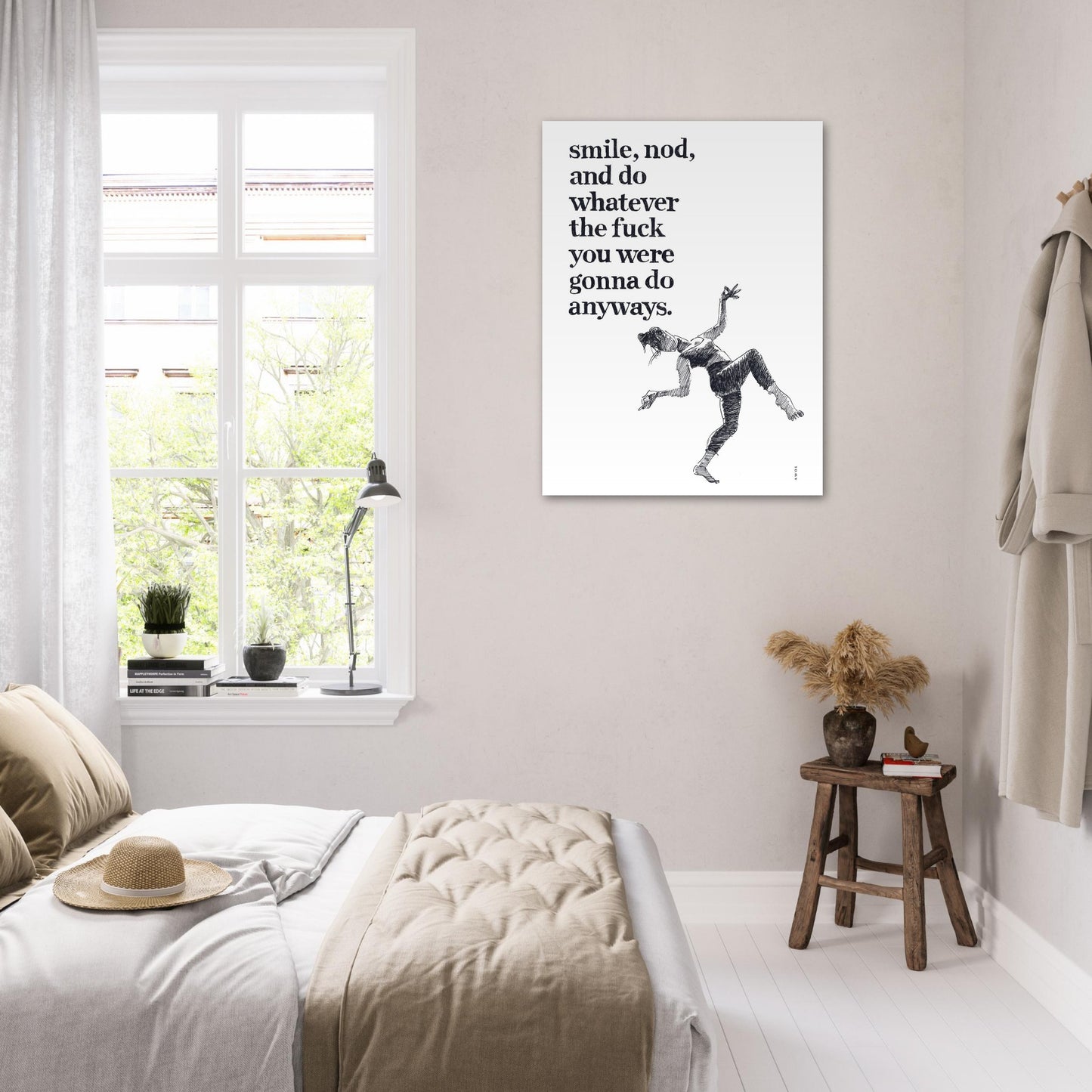 Smile And Nod, Funny Daily Affirmation: Wall Poster