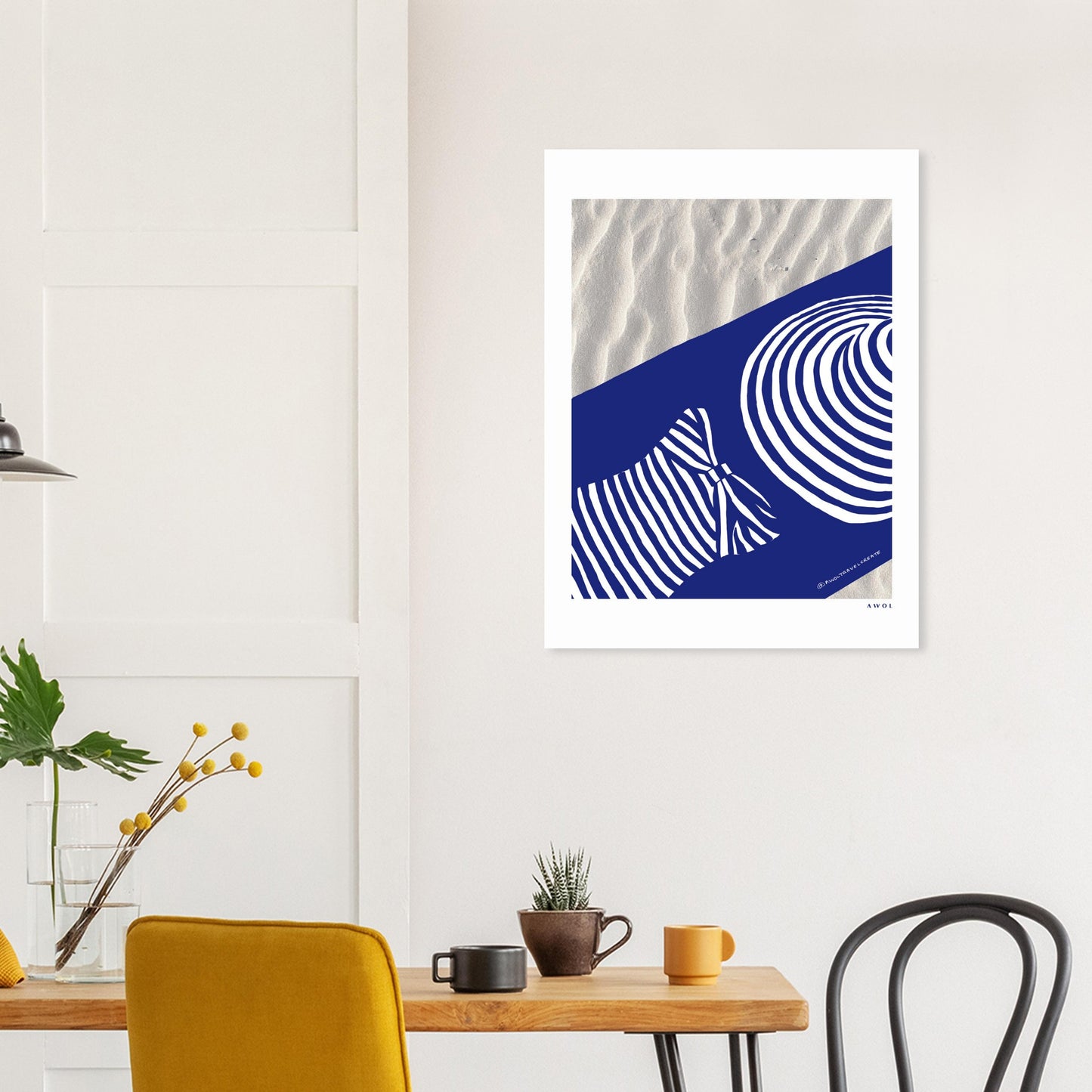 Woman In Oversized Blue Striped Hat Tanning On The Beach: Vacation Vibes Classic Matte Paper Poster