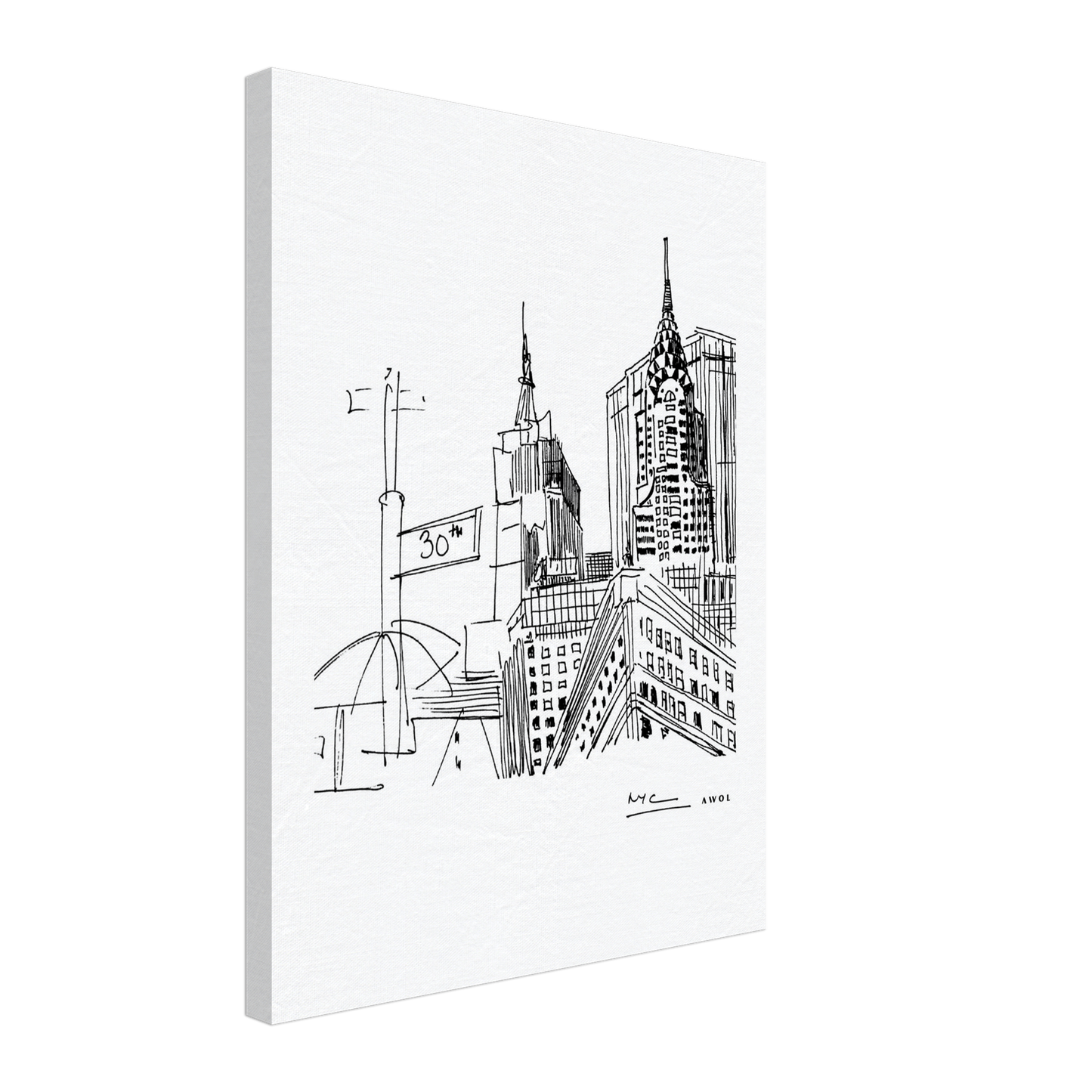 New York City Art, Iconic Skyscrapers: Canvas Print