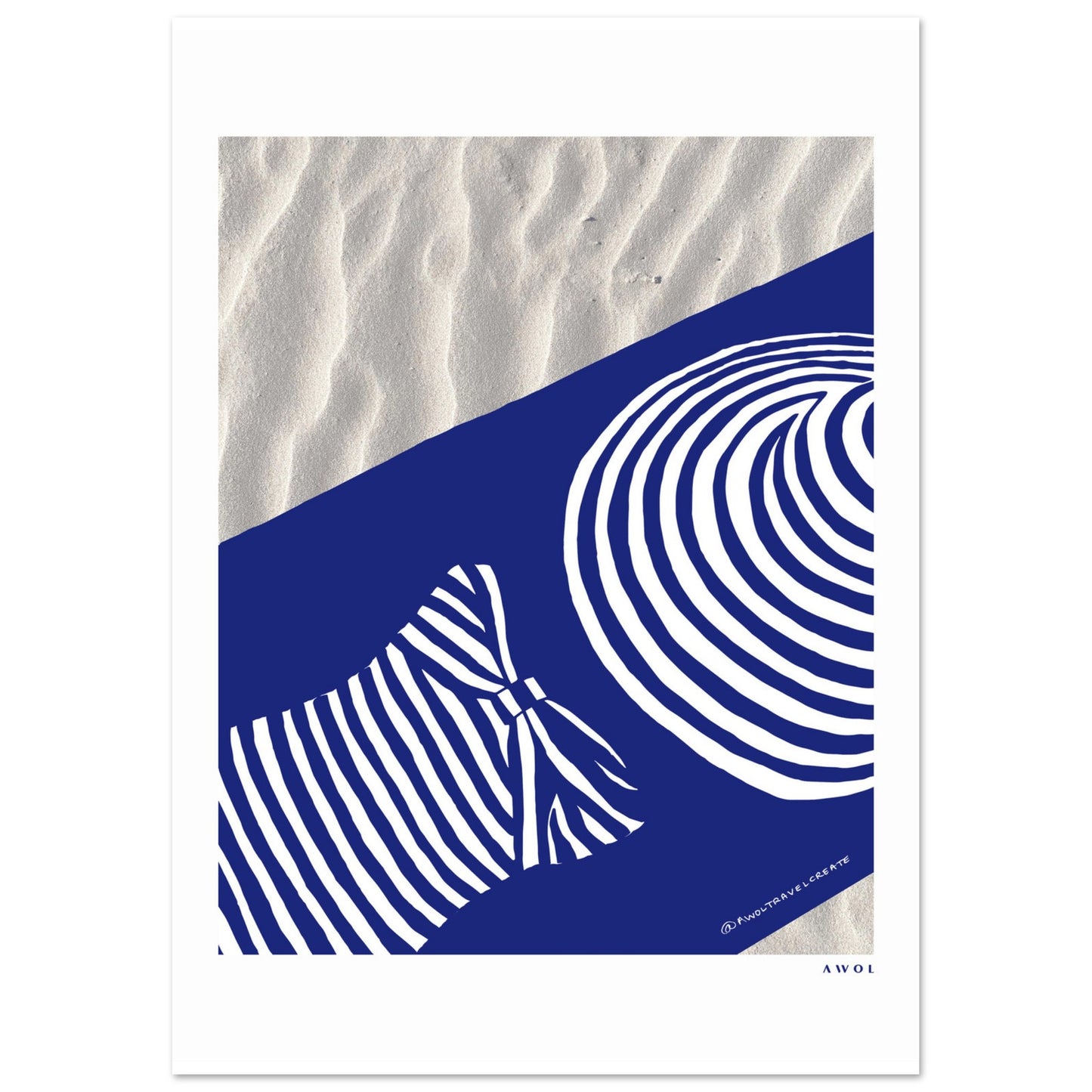 Woman In Oversized Blue Striped Hat Tanning On The Beach: Vacation Vibes Classic Matte Paper Poster