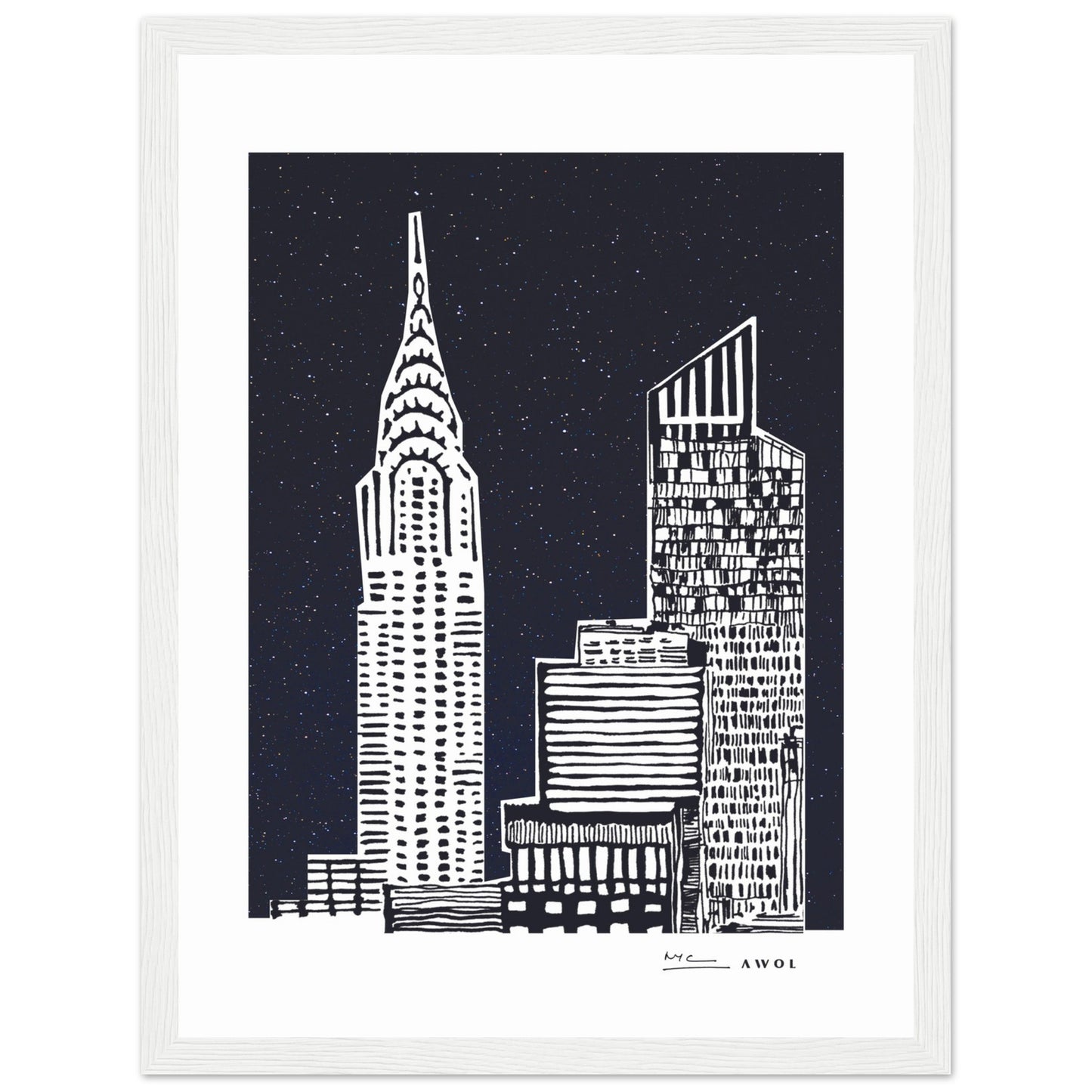 New York City At Night, Manhattan Abstraction: Framed Art Print