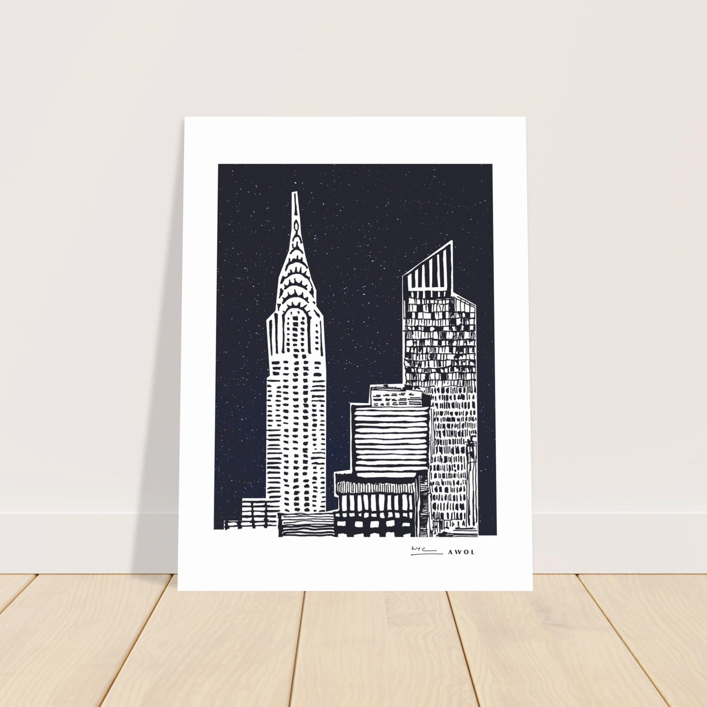 New York City At Night, Manhattan Abstraction: Poster Print