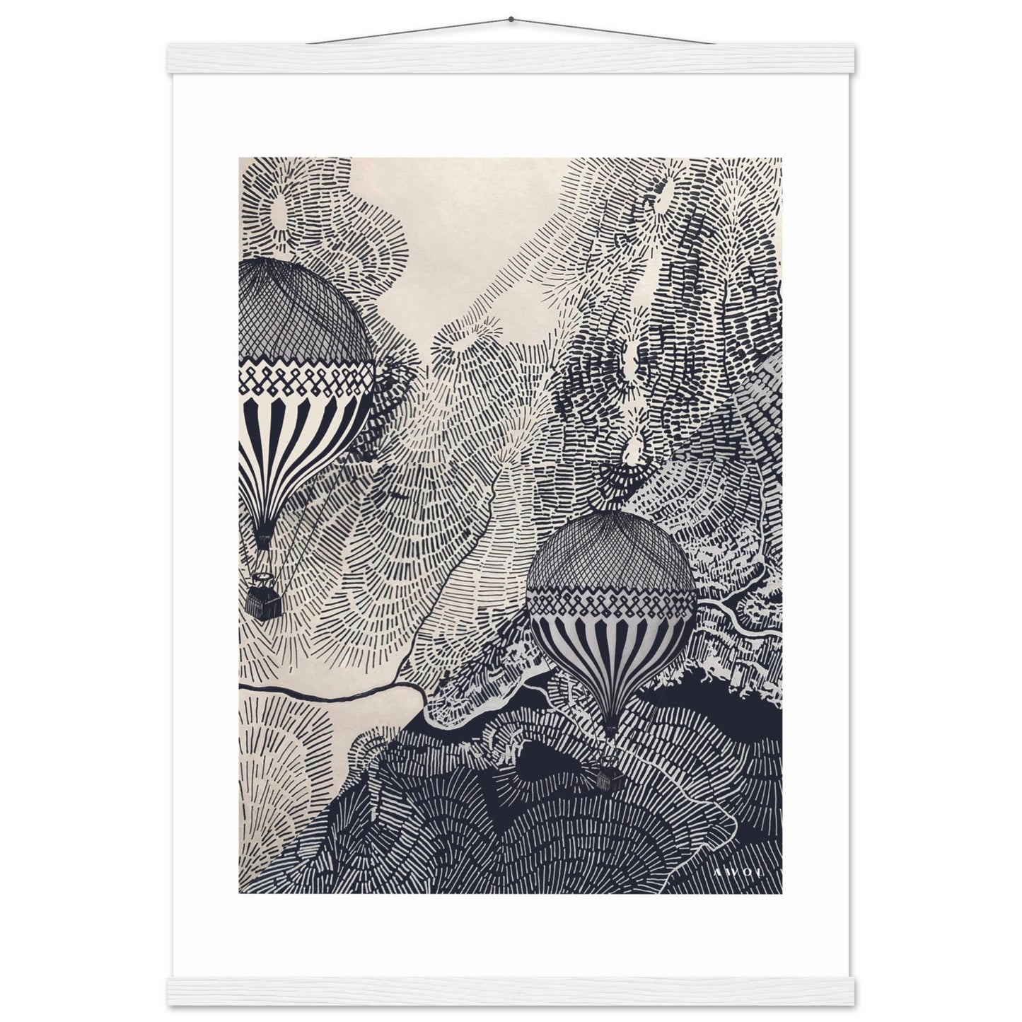 Dream Big Art Print: Vintage Travel In The Sky, Poster With Hanger