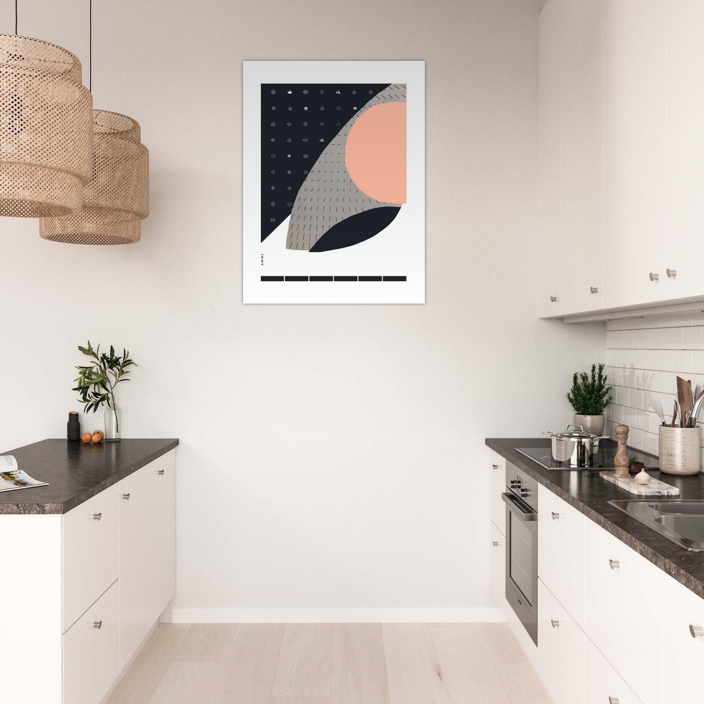 Minimalist Wall Art, Scandinavian Abstraction With Graphic Shapes: Poster Print