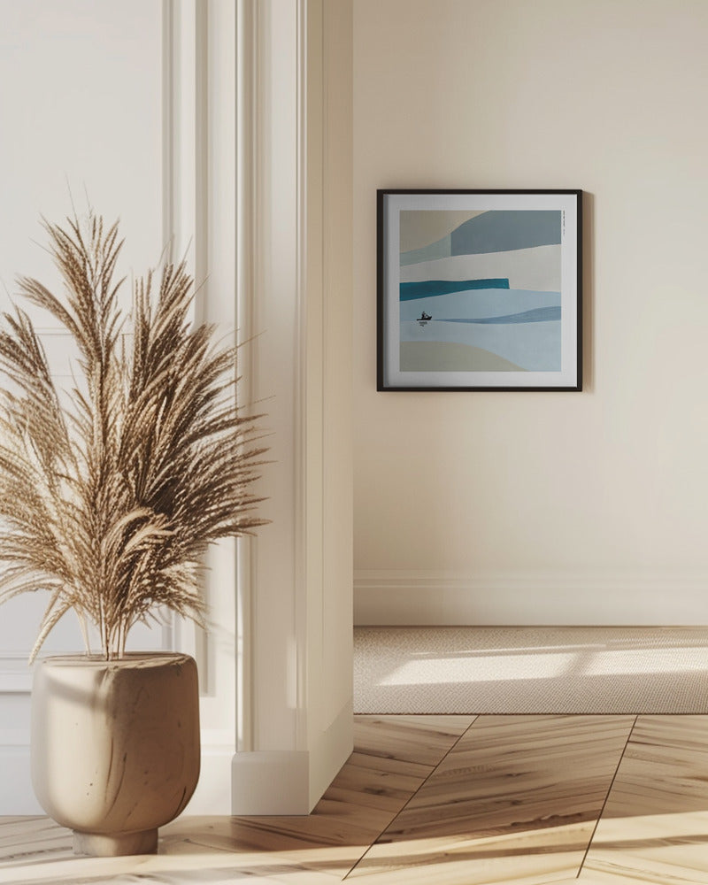 In The Drift – Abstract Minimalist Kayak: Fine Art Poster