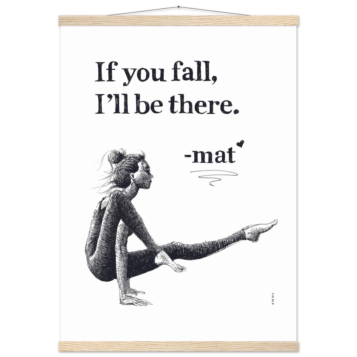 Spiritual Yoga Pose Art With Inspiring Quote: Poster Print with Hanger
