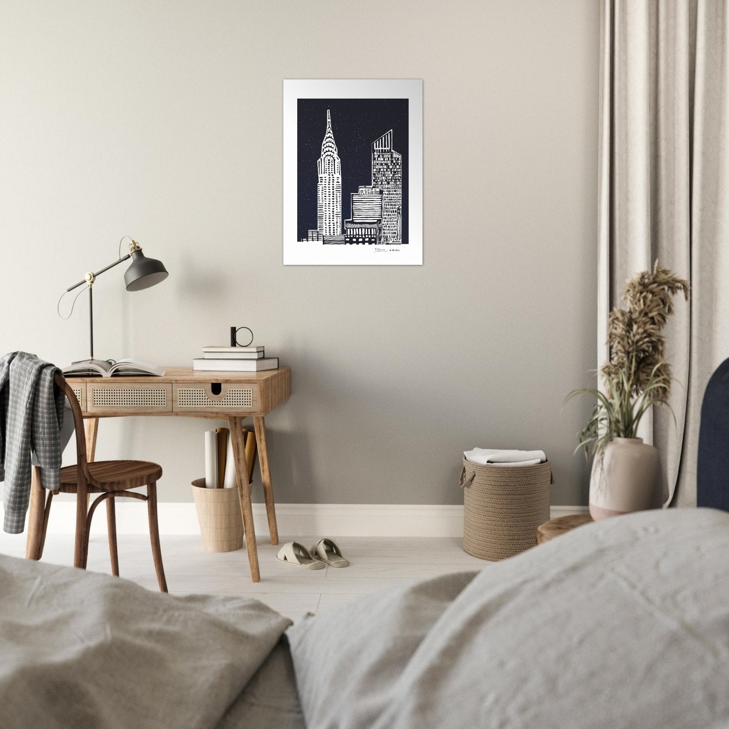 New York City At Night, Manhattan Abstraction: Poster Print