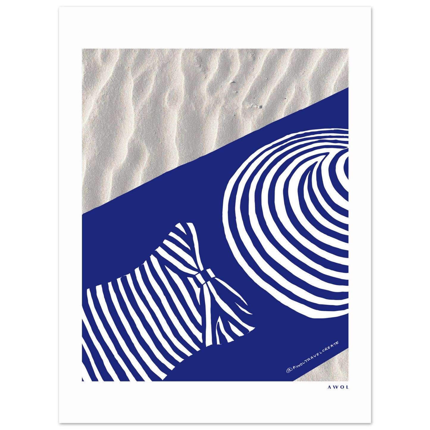 Woman In Oversized Blue Striped Hat Tanning On The Beach: Vacation Vibes Classic Matte Paper Poster