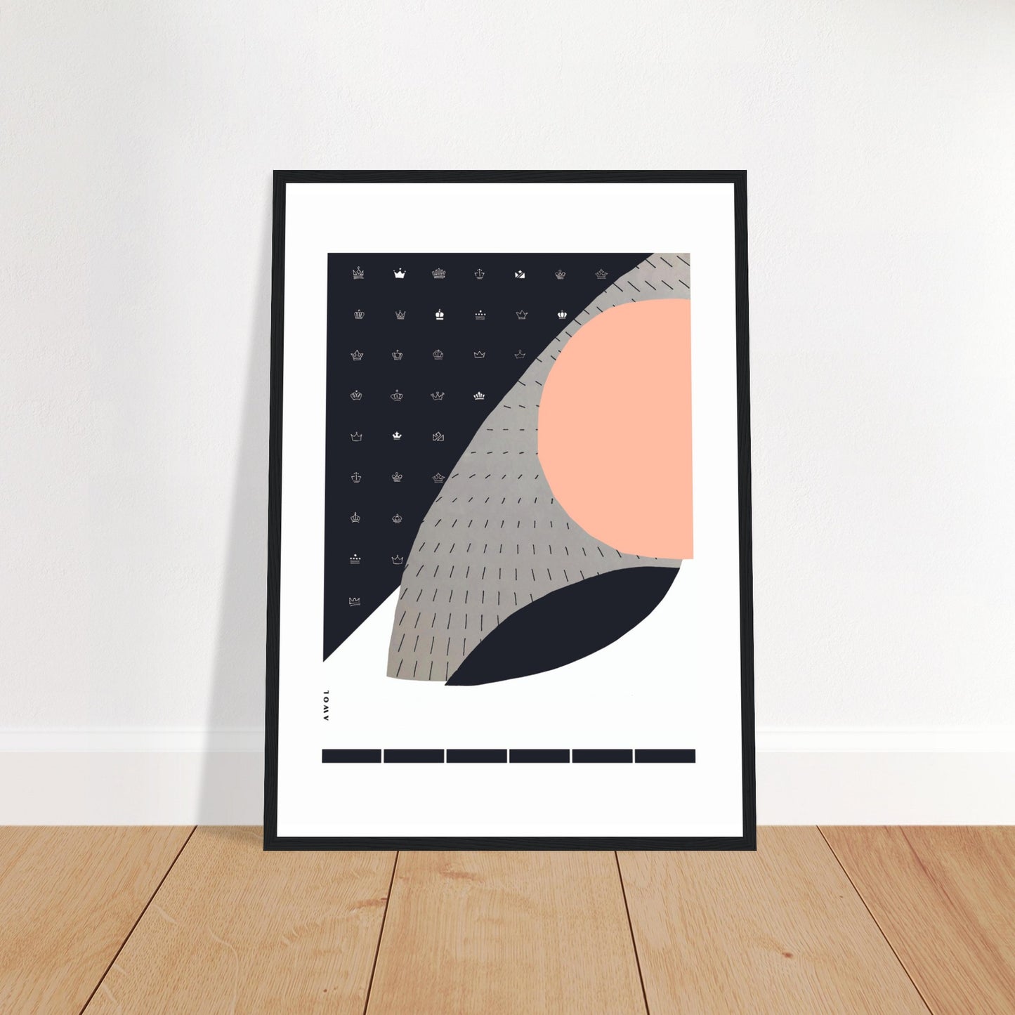 Minimalist Wall Art, Scandinavian Art Print With Abstract Graphic Shapes: Framed Art Print