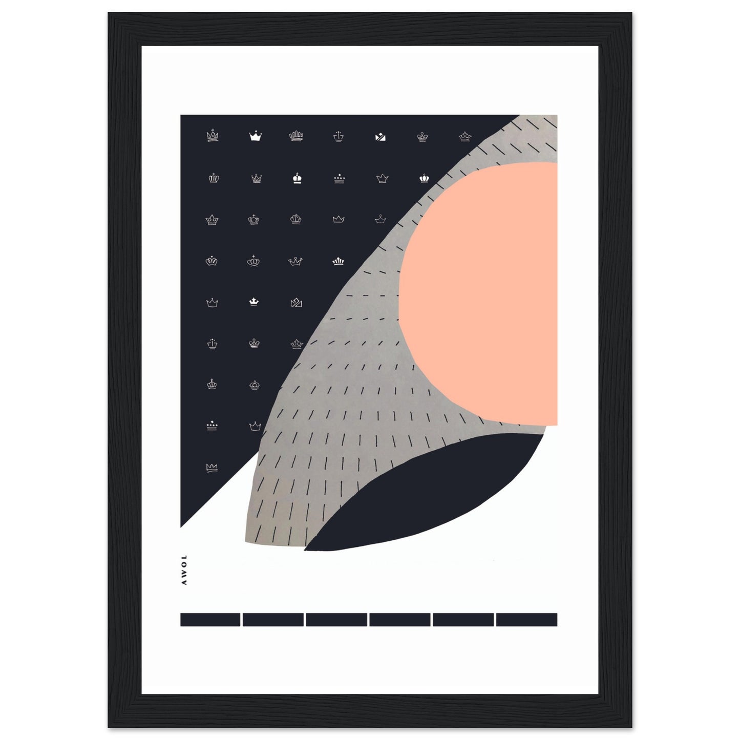 Minimalist Wall Art, Scandinavian Art Print With Abstract Graphic Shapes: Framed Art Print